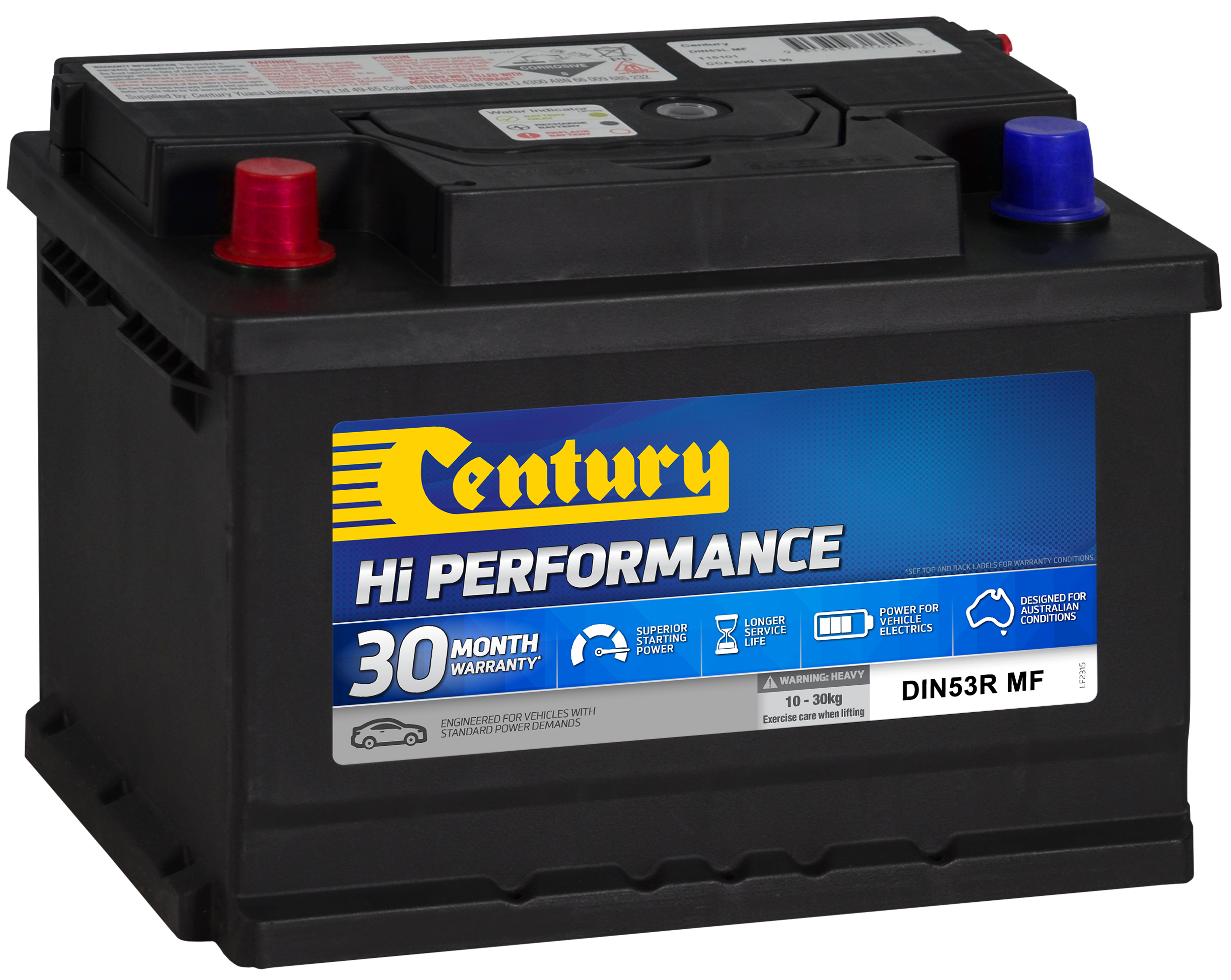 Century Hi Performance DIN53R MF Battery Battery Barn Bundaberg century-hi-performance-din53r-mf-battery-battery-barn-bundaberg
